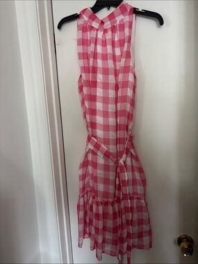 Sam Edelman Pink and White Gingham Dress